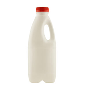 White plastic bottle with handle isolate